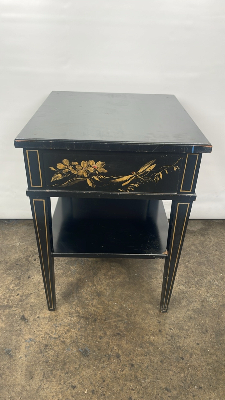 Trouvailles Hand Crafted Oriental Side Table with Drawer - Image 3 of 9