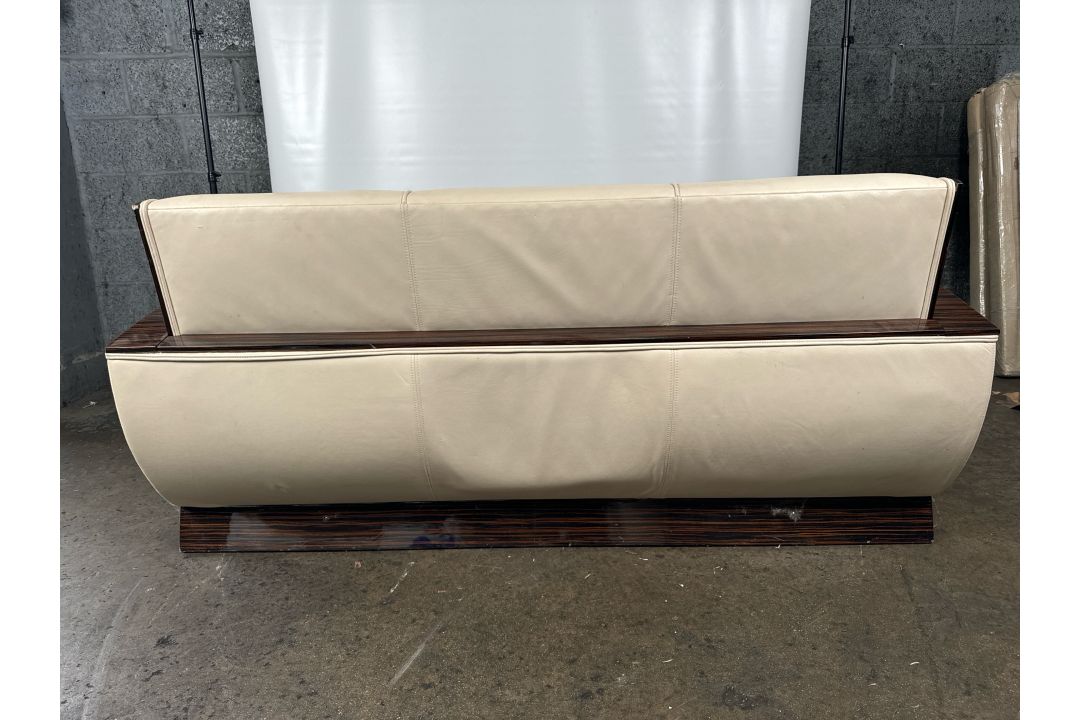 David Linley Cream Leather Back Sofa - Image 10 of 11