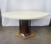 Oval Leather Effect Dining Table