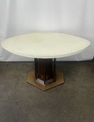 Oval Leather Effect Dining Table