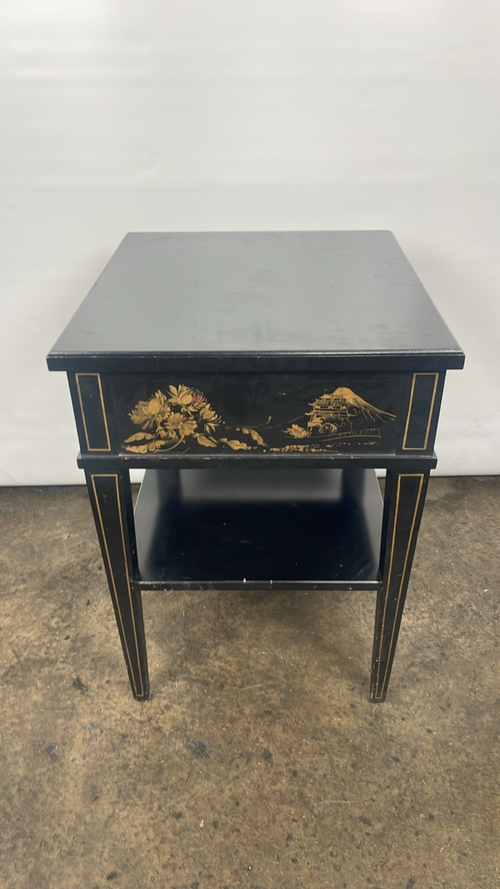 Trouvailles Hand Crafted Oriental Side Table with Drawer - Image 6 of 9
