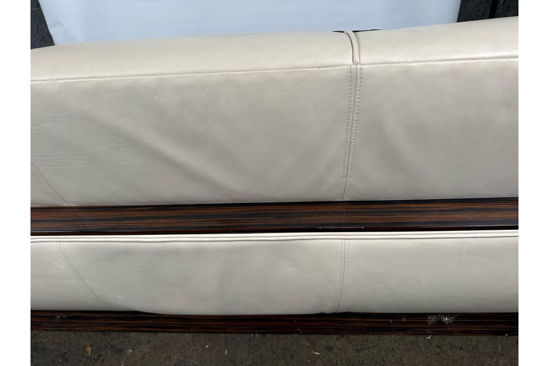 David Linley Cream Leather Back Sofa - Image 11 of 11
