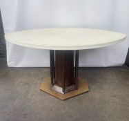 Oval Leather Effect Dining Table