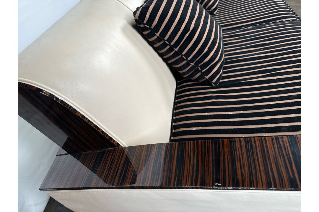 David Linley Cream Leather Back Sofa - Image 5 of 11