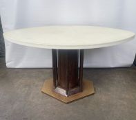 Oval Leather Effect Dining Table