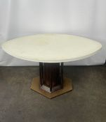 Oval Leather Effect Dining Table