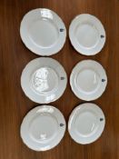 Claridges Branded Dinner Plates x6