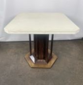 Leather Effect Square Dining Table