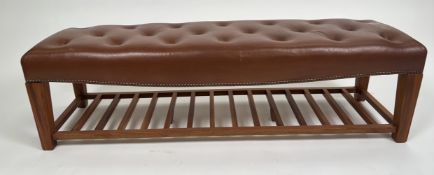 Brown Leather Shoe Bench