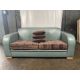 David Linley Teal Leather Sofa - Image 8 of 9