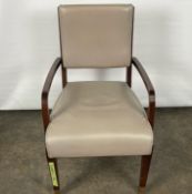 Grey Leather Dining Armchair