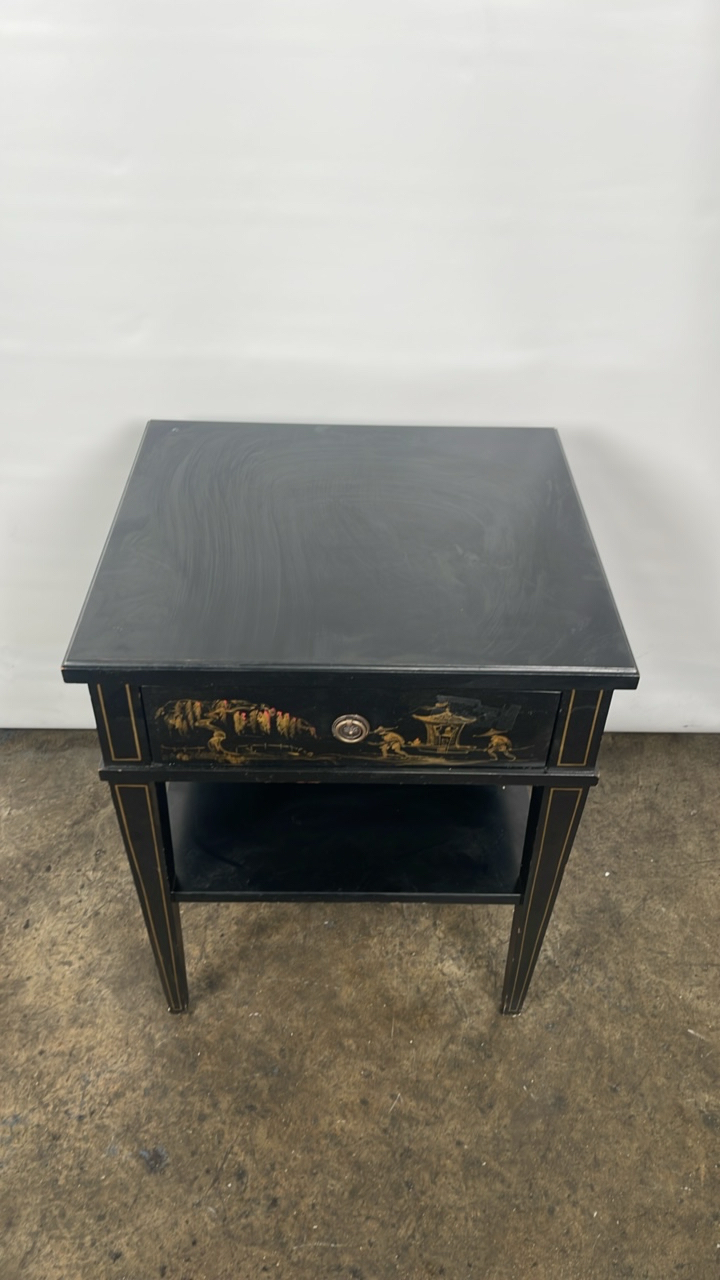 Trouvailles Hand Crafted Oriental Side Table with Drawer - Image 2 of 9