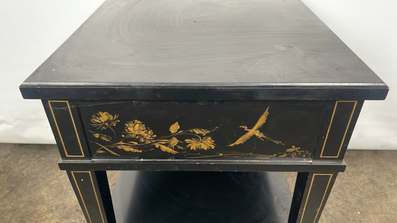 Trouvailles Hand Crafted Oriental Side Table with Drawer - Image 9 of 9