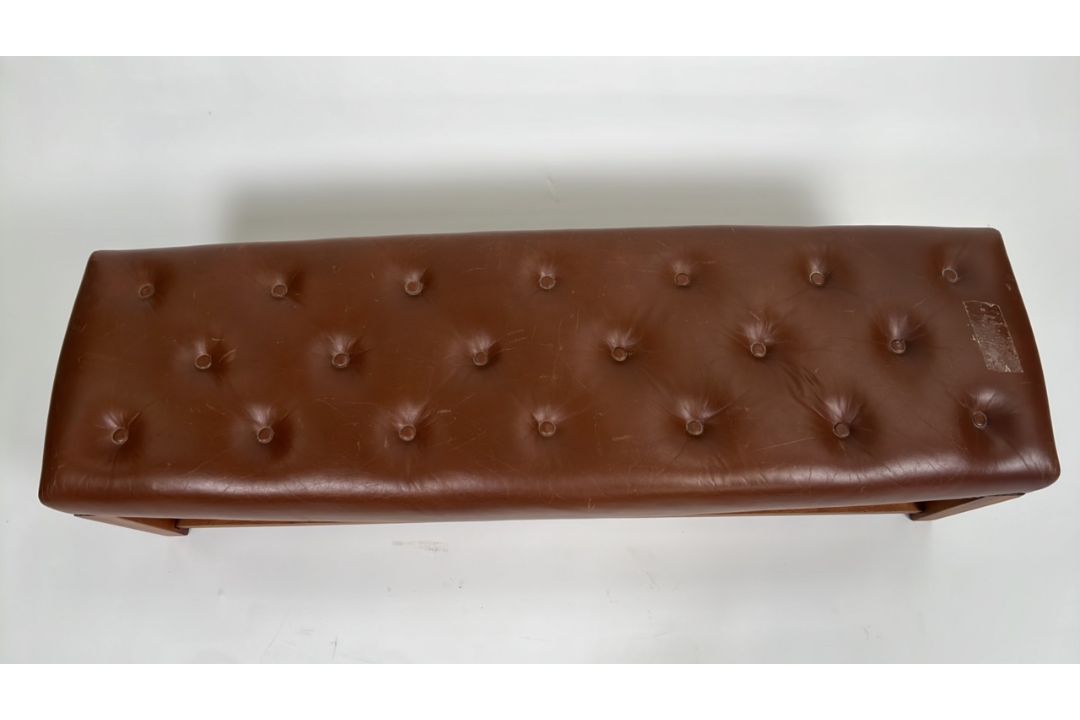 Brown Leather Shoe Bench - Image 3 of 7