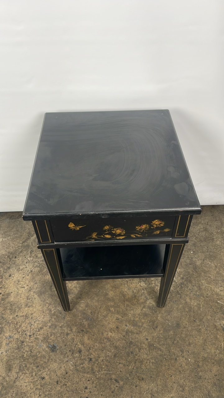 Trouvailles Hand Crafted Oriental Side Table with Drawer - Image 6 of 9