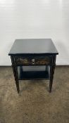 Trouvailles Hand Crafted Oriental Side Table with Drawer