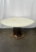 Oval Leather Effect Dining Table