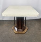 Leather Effect Square Dining Table