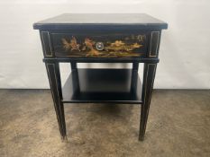Trouvailles Hand Crafted Oriental Side Table with Drawer