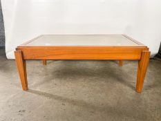 David Linley Style Coffee Table With Glass Top