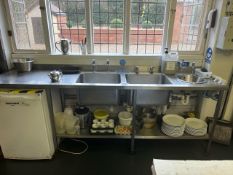 NO Reserve - Stainless Steel Double Sink unit with Hand Wash Sink