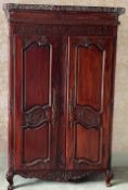 NO Reserve - Vintage Dark Wood Double Wardrobe