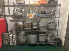 Stainless Steel Rack with Contents Of Catering Equipment