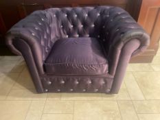 Pair Of Purple Studded Armchairs
