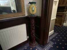 Decorative Carved Pole And Vase