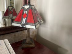 NO Reserve - Pair Of Stained Glass Effect Lamps