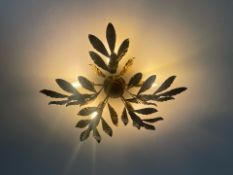 NO Reserve - Pair Of Leaf Design Ceiling Lights