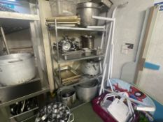 NO Reserve - Metal 4 Shelf Storage System & Job Lot Of Catering Equipment