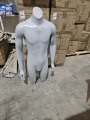 NO RESERVE NEW In Box Cool Grey Male Torso Mannequin With Stand