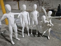 NO RESERVE Children Sized Mannequins x5