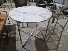 NO RESERVE Round Table With Metal Frame