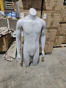 NO RESERVE NEW In Box Cool Grey Male Torso Mannequin With Stand