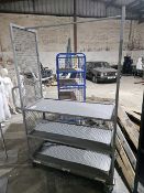 NO RESERVE Three Tier Trolly With Hanging Rail On Castors