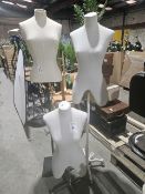NO RESERVE Female Upper Body Mannequins On Stands x3