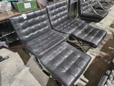 Pair Of Barcelona Style Chairs With Two Footstools