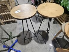 NO RESERVE Two Tall Tripod Side Tables