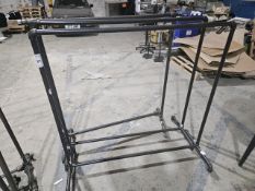 NO RESERVE Three Cast Clothing Rails Adjustable Height On Castors