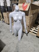 NO RESERVE NEW In Box Cool Grey Female Torso Mannequin With Stand