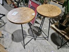 NO RESERVE Two Tall Tripod Side Tables