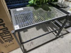 NO RESERVE Heavy Industrial Table With Glass Top