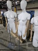 NO RESERVE Female Mannequins With Articulated Arms On Stands x2