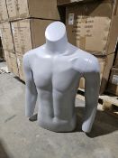 NO RESERVE NEW In Box Cool Grey Male Torso With Stand