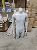 NO RESERVE NEW In Box Cool Grey Male Torso Mannequin With Stand