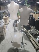 NO RESERVE Male Upper Body Mannequins On Stands x3