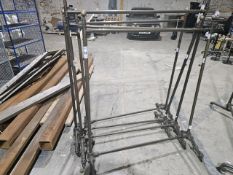 NO RESERVE Four Cast Clothing Rails Adjustable Height On Castors Ornate Feet