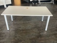 NO RESERVE Bank Of 4 x White Office Desks 160cm x 80cm